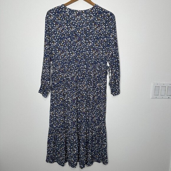 Rails Midi Tiered Dress Maple Blue Ditsy Floral Medium - Picture 3 of 13